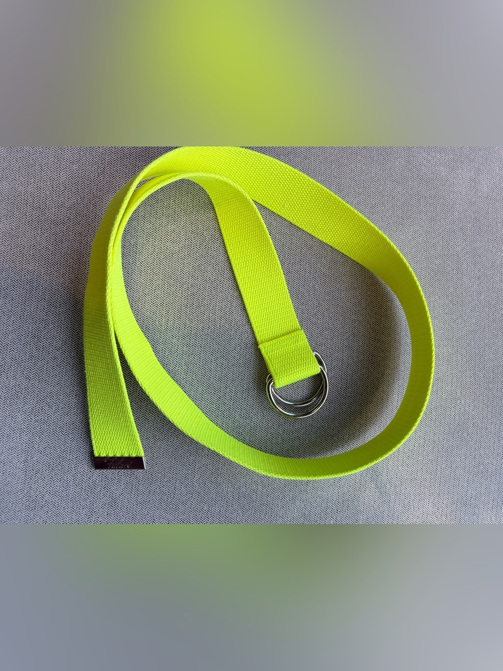Falari Neon Yellow Double Ring Webbing Belt - Women Neon Yellow